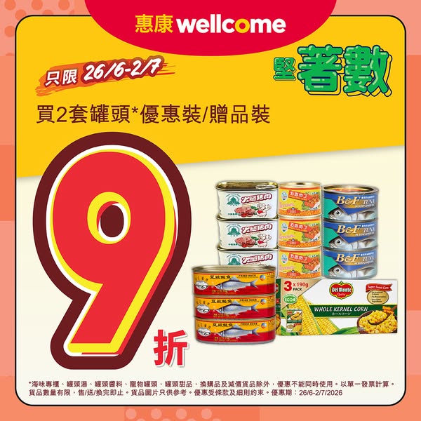 Wellcome: Buy 2 canned goods and enjoy 10% off
