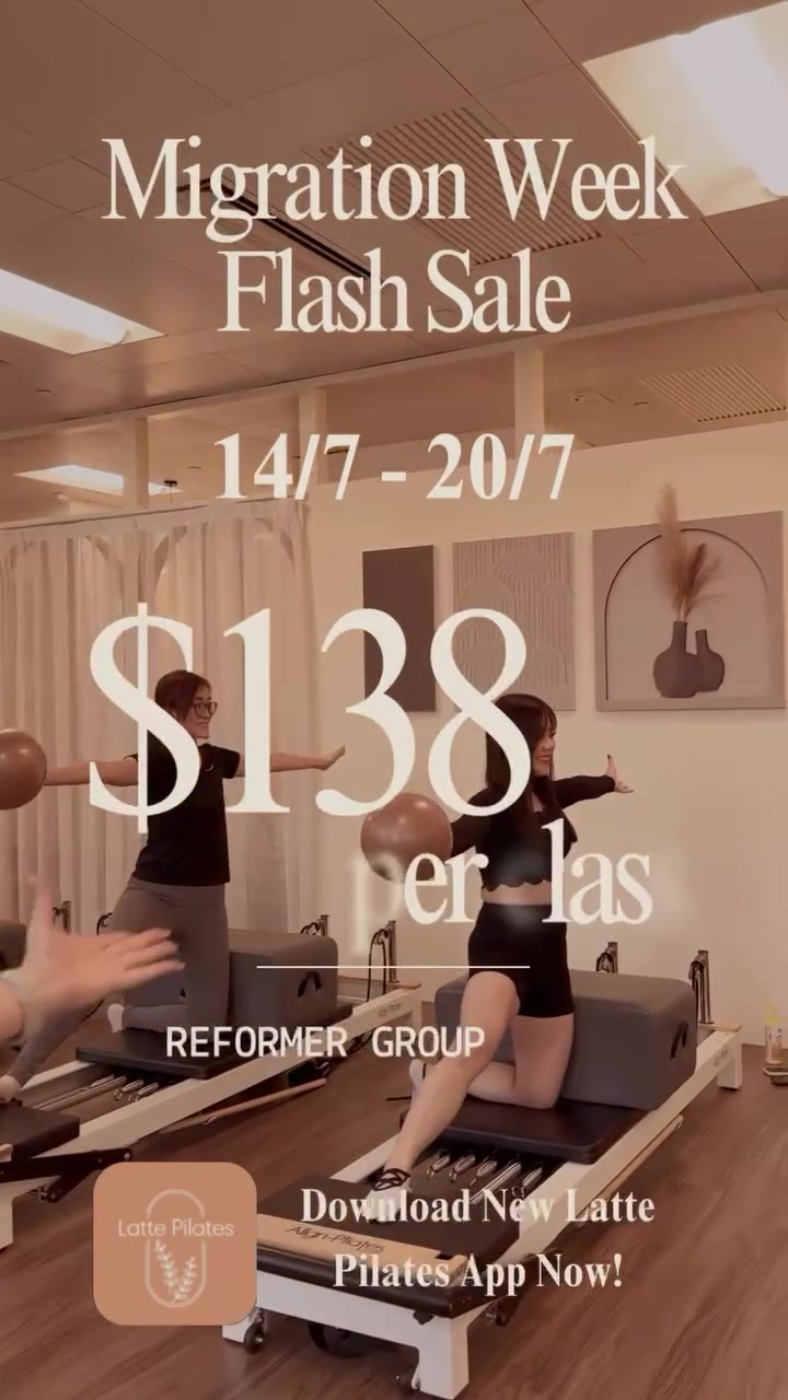 Reformer group classes at HK$138 per class during system migration sale.