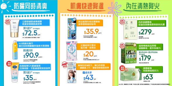 Mannings — Buy 2 get 1 free on selected summer cooling products including sunscreen, cooling sprays, and herbal supplements.